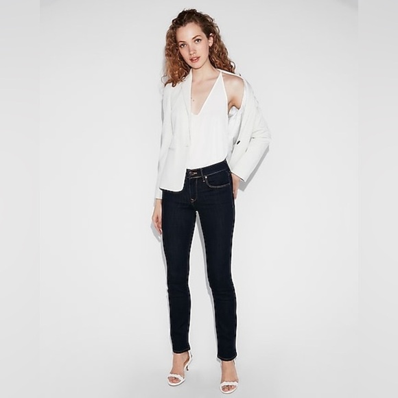 Express Women’s Mid Rise Dark Wash Skinny Denim Jeans | NEW/NWOT!!👖🩷👖🩷 - Picture 2 of 13